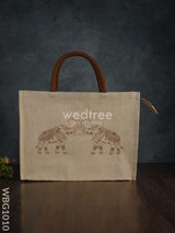 Customizable Printed Juco Bag - Elephants Wbg1010 Jute Bags