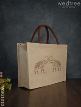 Customizable Printed Juco Bag - Elephants Wbg1010 Jute Bags