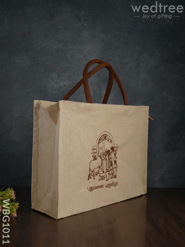 Customizable Printed Juco Bag - House Warming Ceremony Wbg1011 Jute Bags