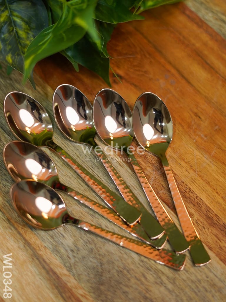 Cutlery Set (Table Spoon Desert Spoon Teaspoon And Fork) - Rose Gold (Set Of 24 Pieces) Wl0348