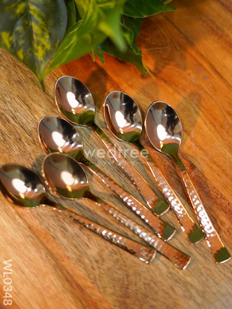 Cutlery Set (Table Spoon Desert Spoon Teaspoon And Fork) - Rose Gold (Set Of 24 Pieces) Wl0348