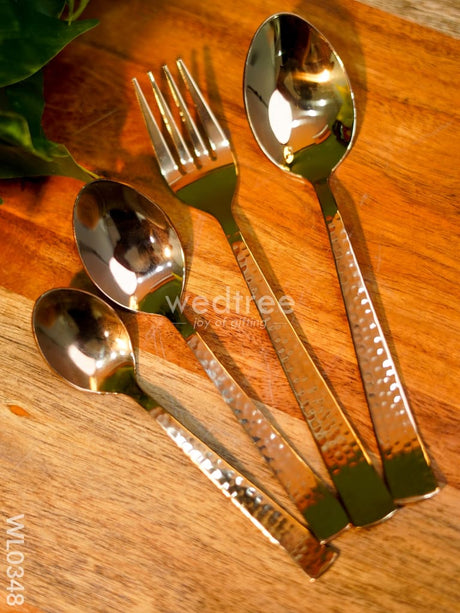 Cutlery Set (Table Spoon Desert Spoon Teaspoon And Fork) - Rose Gold (Set Of 24 Pieces) Wl0348