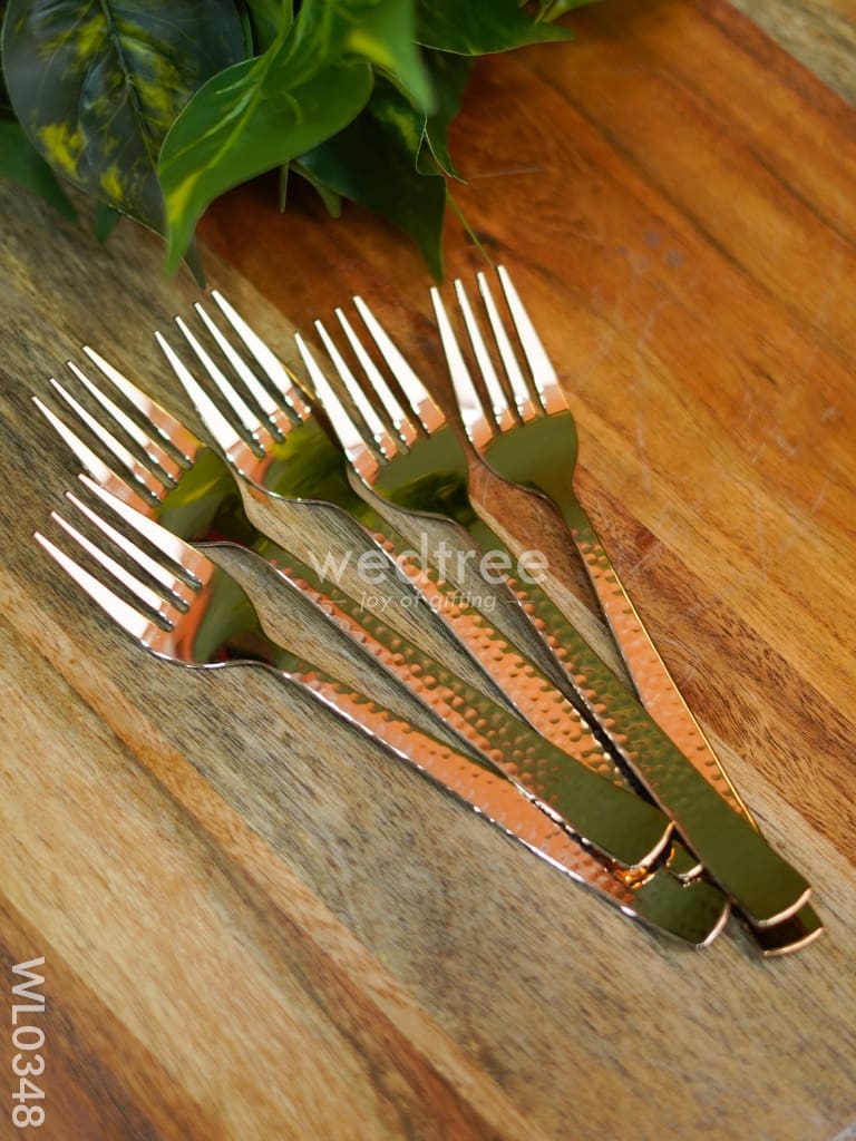 Cutlery Set (Table Spoon Desert Spoon Teaspoon And Fork) - Rose Gold (Set Of 24 Pieces) Wl0348