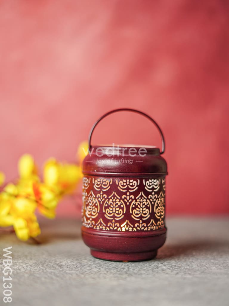 Cylindrical Votive With Handle - Wbg1308 Diyas & Candle Holders