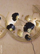 Décor Wall Hanging - Ginkgo Leaves In Ring Wl2929 Metal Decor