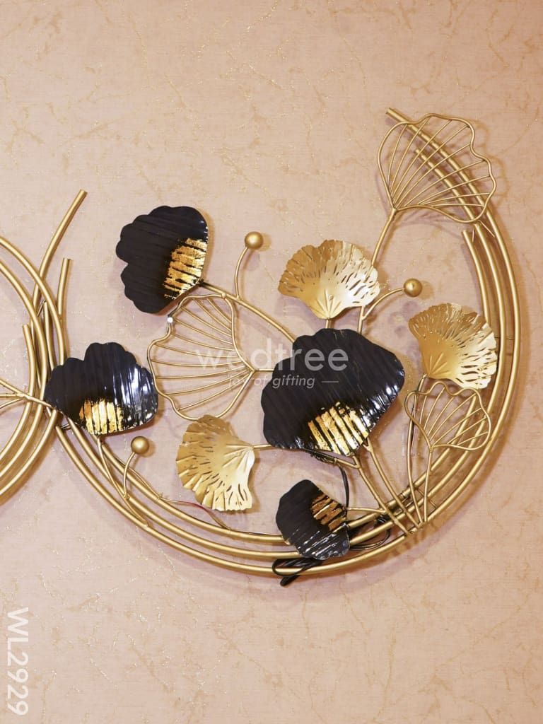 Décor Wall Hanging - Ginkgo Leaves In Ring Wl2929 Metal Decor