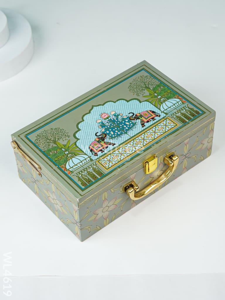 Decorative 2 Jar Dry Fruit Box - Green Wl4619