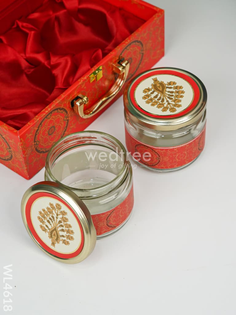 Decorative 2 Jar Dry Fruit Box - Red Wl4618