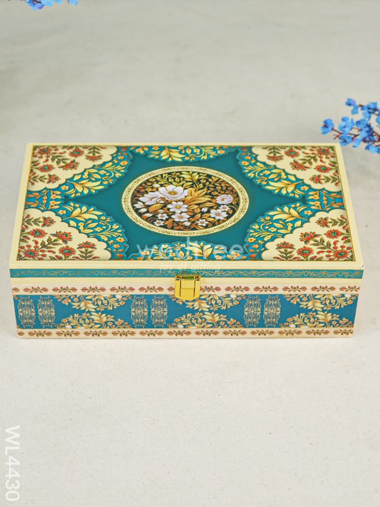 Decorative 2 Jar Dry Fruit Box - Teal Blue Wl4430