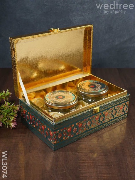 Decorative 2 Jar Dry Fruit Box - Wl3074