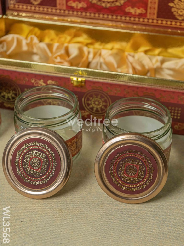 Decorative 3 Jar Dry Fruit Box - Wl3568