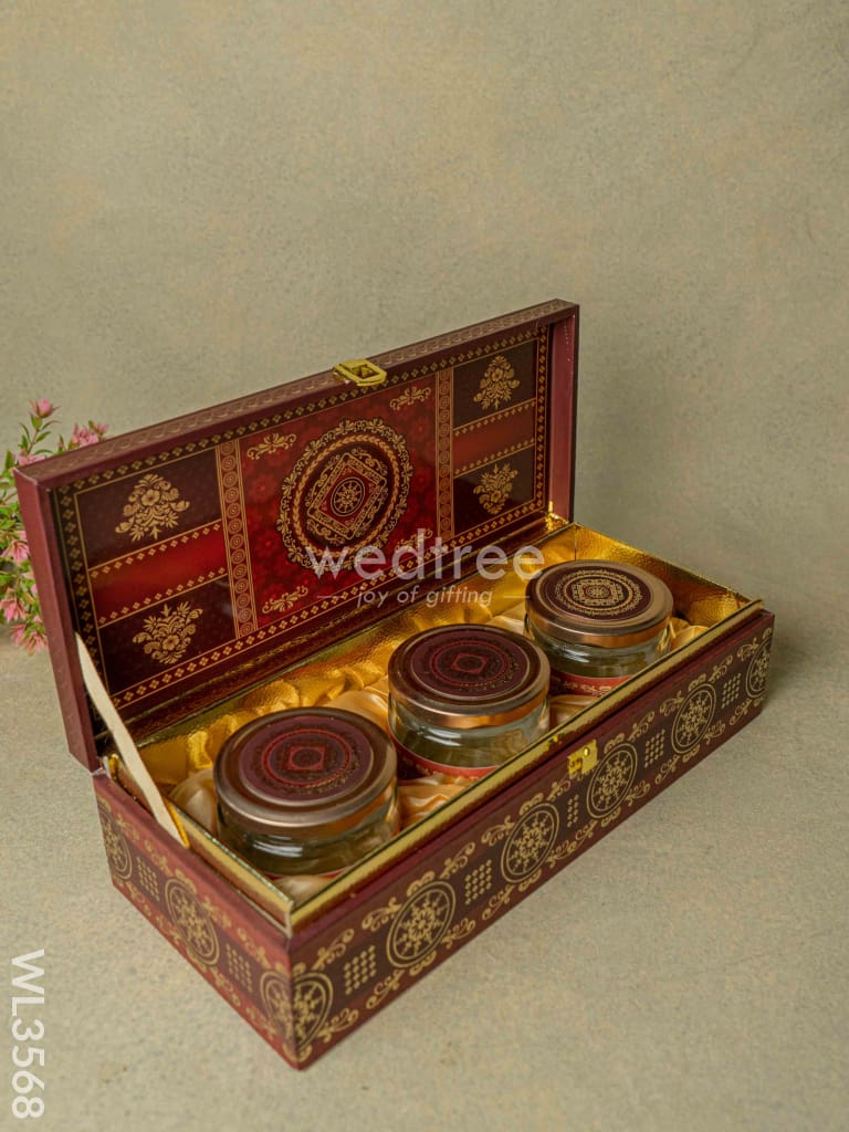 Decorative 3 Jar Dry Fruit Box - Wl3568