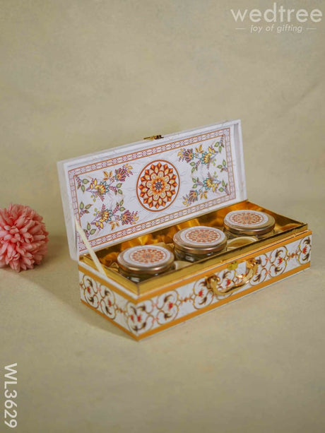 Decorative 3 Jar Dry Fruit Box - Wl3629