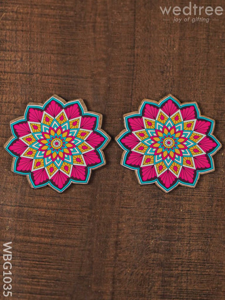 Decorative Diya Coaster - Set Of 2 Wbg1035 Pooja Utilities