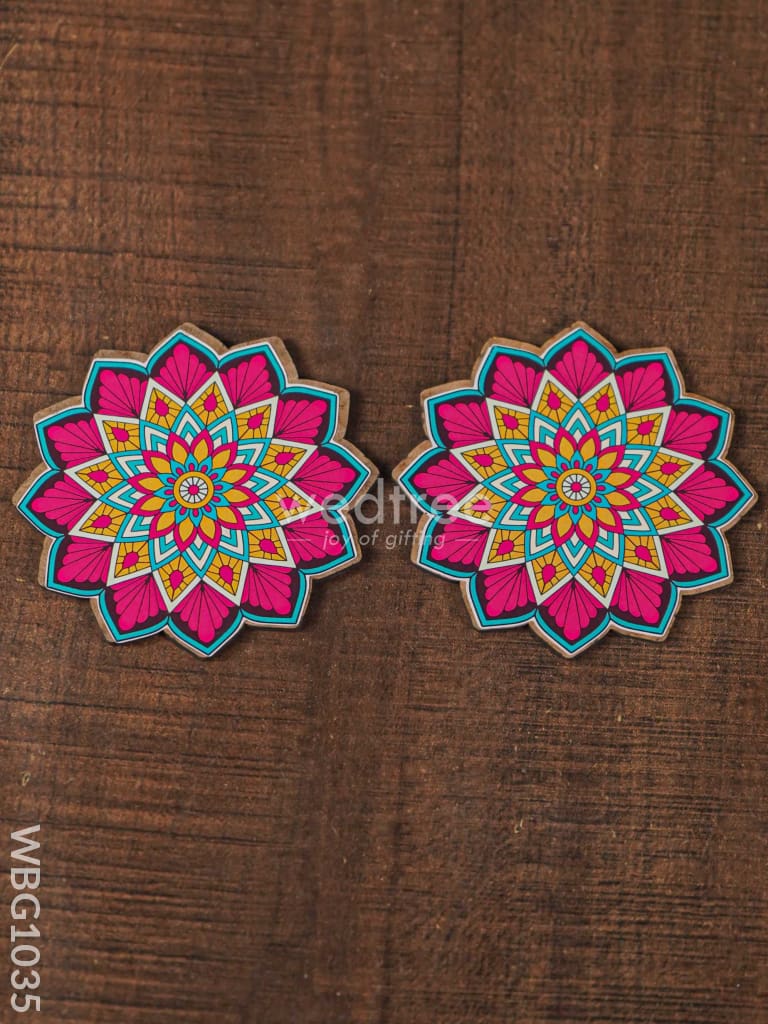 Decorative Diya Coaster - Set Of 2 Wbg1035 Pooja Utilities