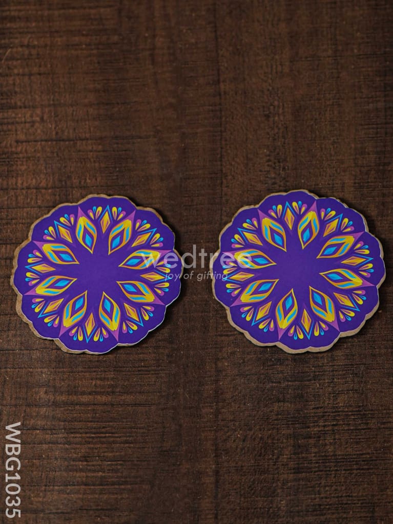 Decorative Diya Coaster - Set Of 2 Wbg1035 Pooja Utilities