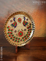 Decorative Double Peacock Designed Fiber Plastic Plate - Wbg0026 Small Trays & Plates