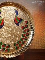 Decorative Double Peacock Designed Fiber Plastic Plate - Wbg0026 Trays & Plates