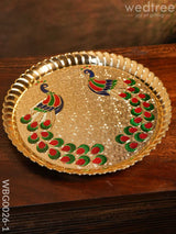 Decorative Double Peacock Designed Fiber Plastic Plate - Wbg0026 Trays & Plates