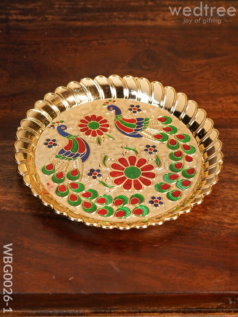 Decorative Double Peacock Designed Fiber Plastic Plate - Wbg0026 Trays & Plates