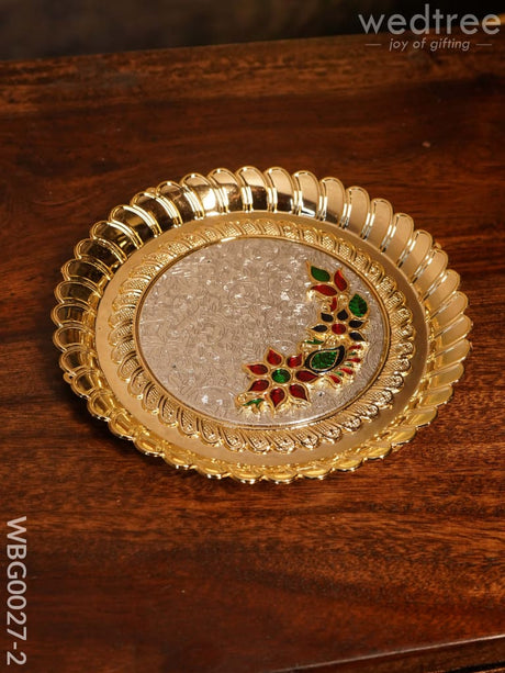 Decorative Floral Designed Fiber Plastic Plate - Wbg0027 2 Trays & Plates