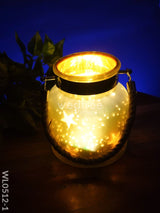 Decorative Glass Jar T-Light Holder - Wl0512 White Candles And Votives