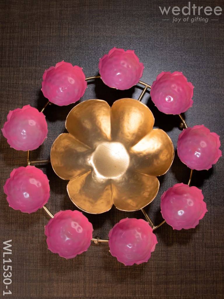 Iron Rangoli - Wl1530 -Pink Metal Decor Showpiece