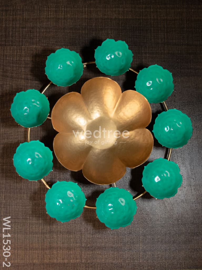 Iron Rangoli - Wl1530 Green Metal Decor Showpiece