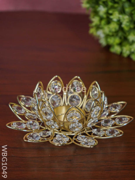 Decorative Lotus Shaped Crystal T Light Holder - Wbg1049 Candles And Votives