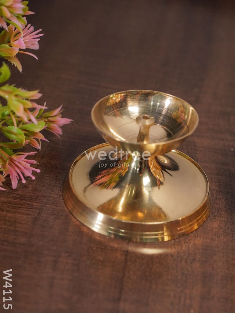 Decorative Matki Shaped Crystal And Brass Diya 2 Inch - W4115 Gifts