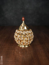 Decorative Matki Shaped Crystal And Brass Diya - W4112 Gifts