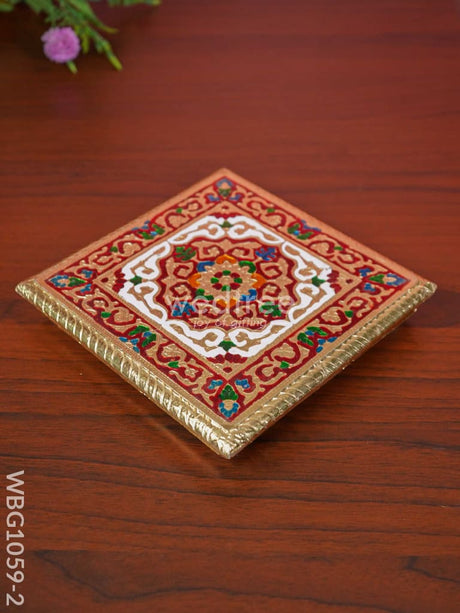 Decorative Meenakari Manai - 7.5 Inch Wbg1059-2 Pooja Utilities