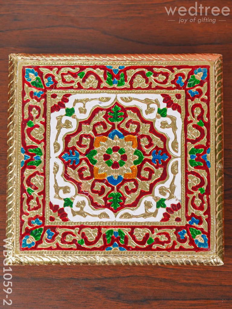Decorative Meenakari Manai - 7.5 Inch Wbg1059-2 Pooja Utilities