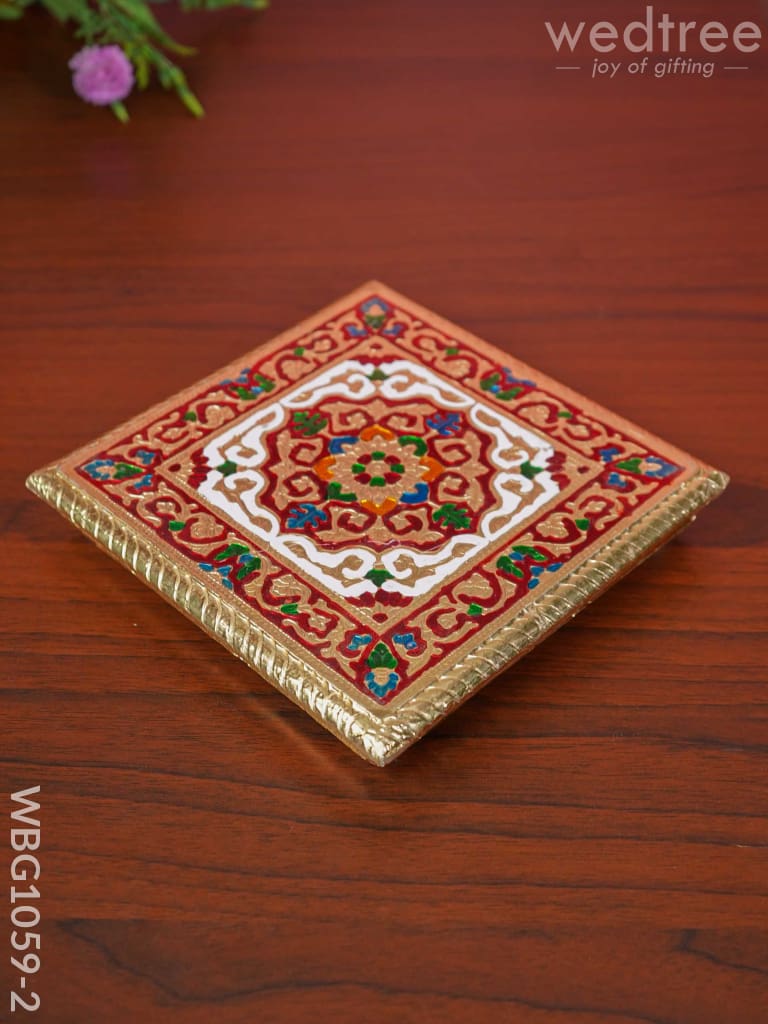 Decorative Meenakari Manai - 7.5 Inch Wbg1059-2 Pooja Utilities