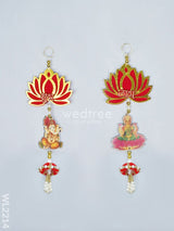 Decorative Thoran - Ganesha Lakshmi With Lotus (Set Of 2 ) Wl2214 Thorans