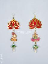 Decorative Thoran - Ganesha Lakshmi With Lotus (Set Of 2 ) Wl2214 Thorans