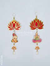 Decorative Thoran - Ganesha Lakshmi With Lotus (Set Of 2 ) Wl2214 Thorans