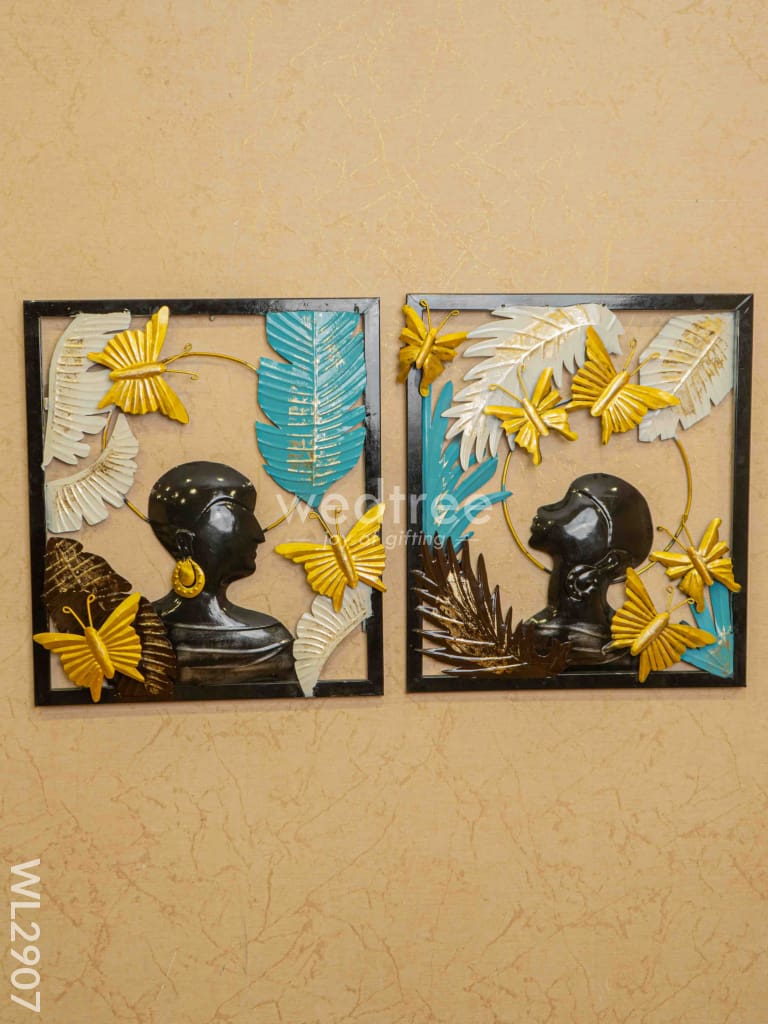 Decorative Wall Hanging (Set Of 2) - Wl2907 Metal Decor