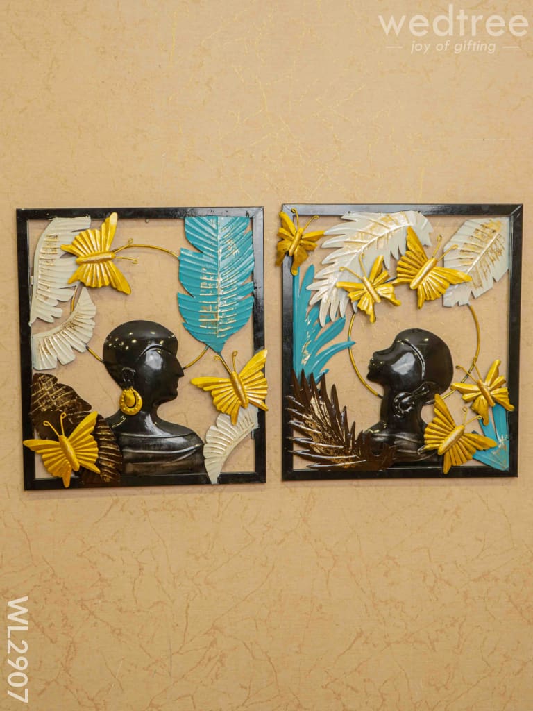 Decorative Wall Hanging (Set Of 2) - Wl2907 Metal Decor