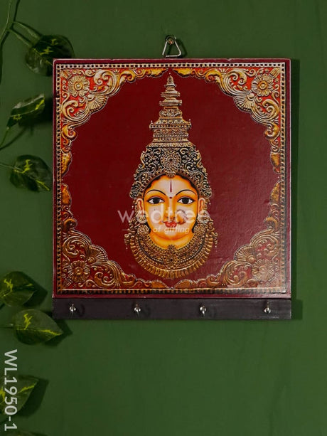 Decoupage Key Hanger (8X8) - Wl1950 Lakshmi Face Wl1950-1 Wooden Utility