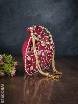 Designer Potli Bag With All Over Embroidery - Wbg0928 Bags