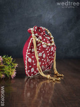 Designer Potli Bag With All Over Embroidery - Wbg0928 Bags