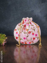 Designer Potli Bag With Floral Embroidery - Wbg0929 Bags