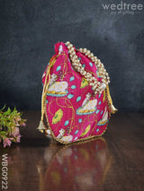 Designer Potli Bag With Pichwai Prints - Wbg0922 Bags