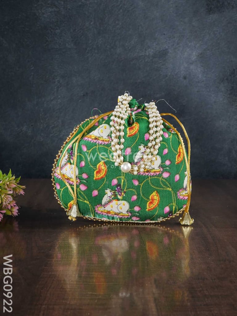 Designer Potli Bag With Pichwai Prints - Wbg0922 Bags