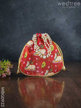 Designer Potli Bag With Pichwai Prints - Wbg0922 Bags