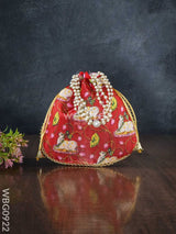 Designer Potli Bag With Pichwai Prints - Wbg0922 Bags