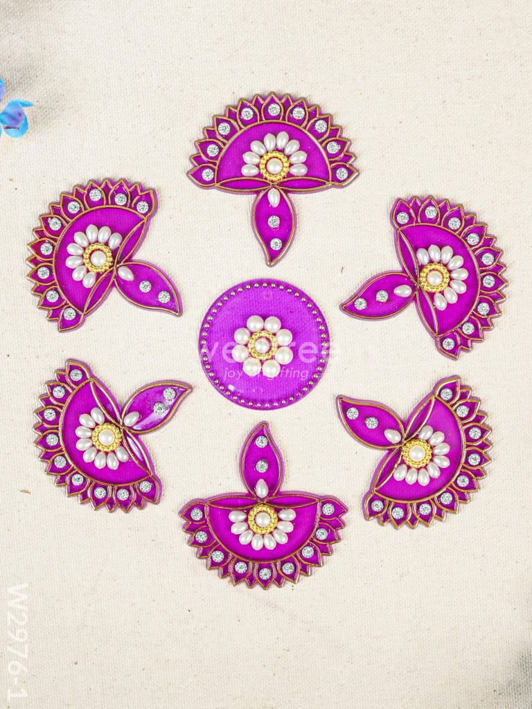 Designer Rangoli Mixed Design - W2976 2.5 Inch Pooja Utilities