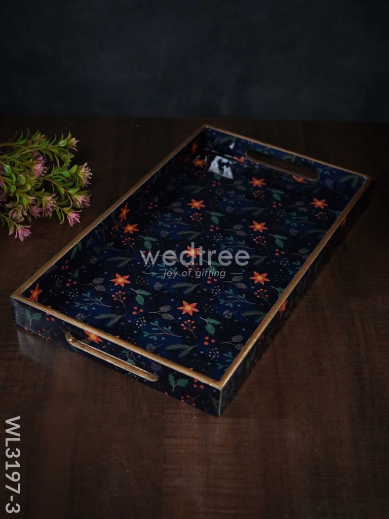 Digital Printed Floral Tray - Wl3197 Big Wooden Trays