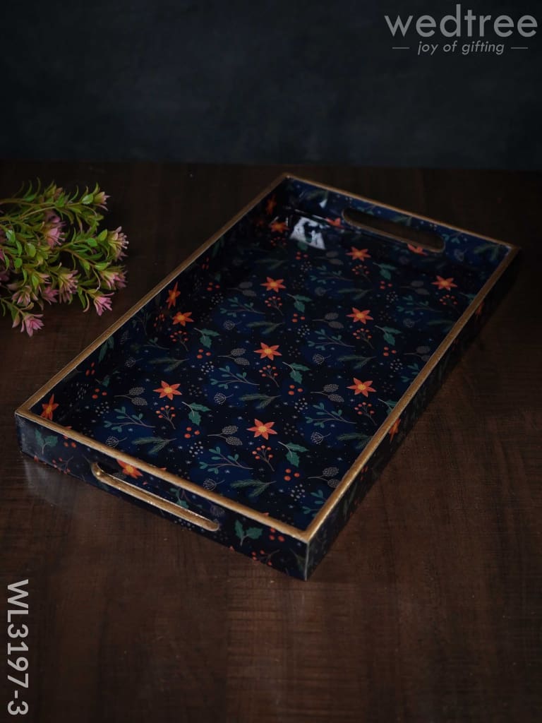 Digital Printed Floral Tray - Wl3197 Big Wooden Trays